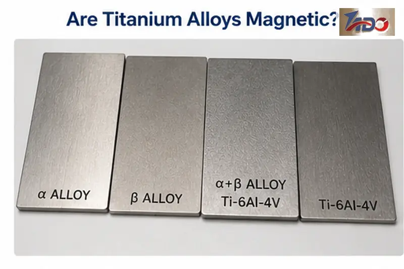 Titanium alloy components illustrating that most titanium alloys remain effectively non-ferromagnetic