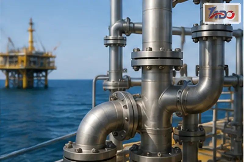 Titanium equipment in marine and chemical processing environments demonstrating corrosion resistance in demanding conditions