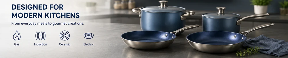 Titanium cookware compatible with gas induction ceramic and electric cooktops
