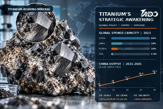 Titanium mineral with global sponge capacity and China production trend data